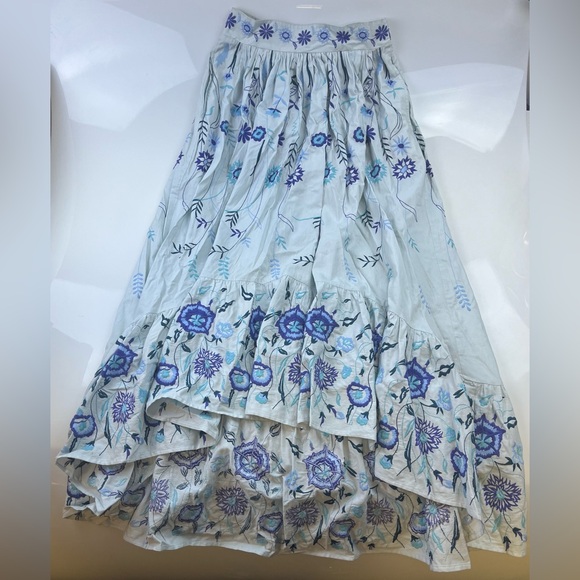 Allison New York Blue Embroidered Skirt N273-19 - Picture 5 of 8